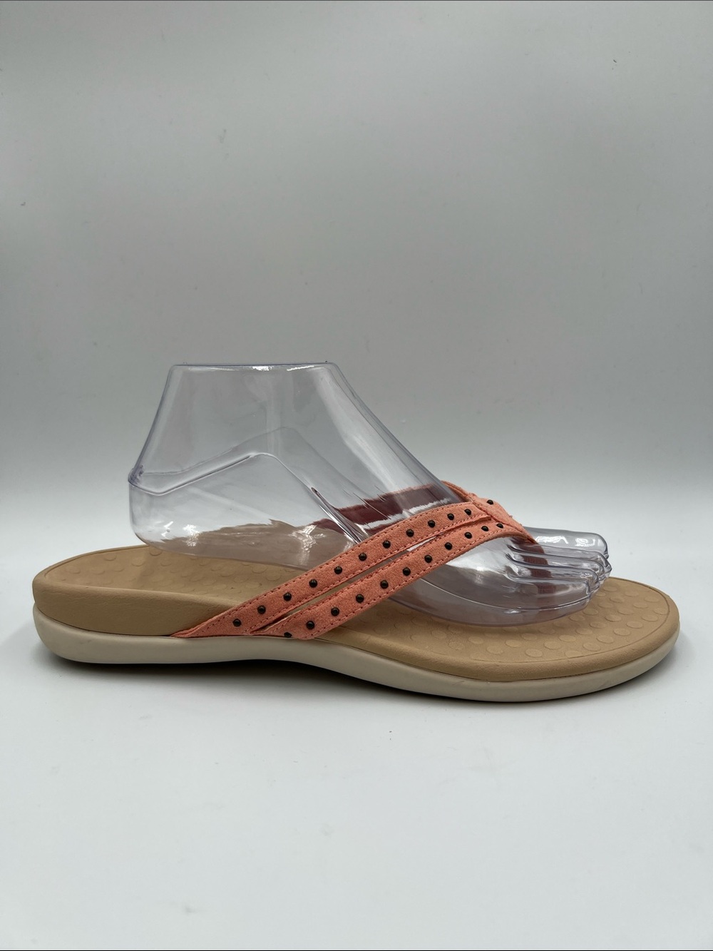 Vionic Tasha thong sandal comfort flip flop shoe double strap stud pink women 10